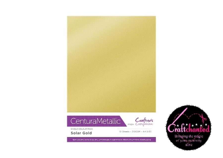 Crafter's Companion - Centura Pearl Metallic - Solar Gold - A4 310gsm 10 Sheets