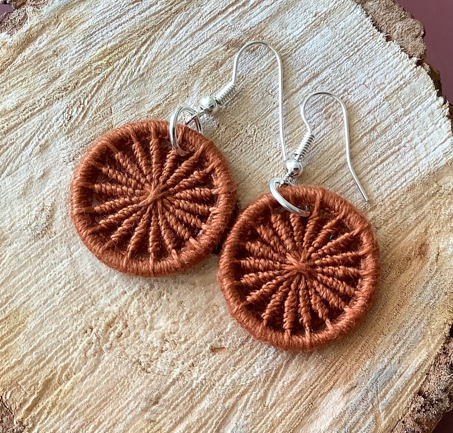 Textile Dorset Button Earrings