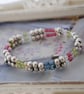 Sale-silver & pastel stretch bracelet - Image 2
