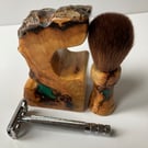 Handcrafted Shave brush: Cedar of Lebanon with Green Resin SKU-SB7