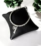 Sterling Silve Heart Lock & Tassel Charm Bracelet, Beaded Ball Bracelet - Image 5