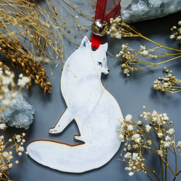 Arctic Fox Christmas Tree Decoration