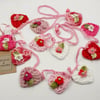 Mini Hearts and Flowers Crochet  Garland 