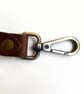 Rustic Brown Full Grain Leather Belt Loop Key Holder Brass Snap Hook UK - Image 5