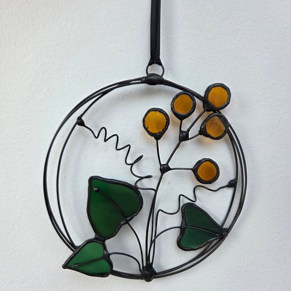 Folk Flower Mini Wreath Floral Wall and Window Hanging