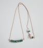 Aventurine Bead Bar Necklace, 14 k Gold - Image 1