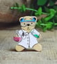 Scientist Bear Pin, Handmade Lab Technician Teddy Brooch, Science Teacher Badge