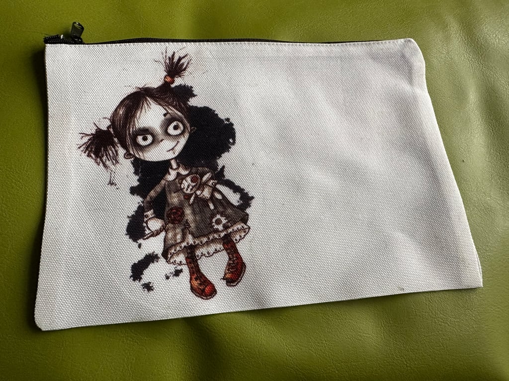 Halloween Doll pencil case, makeup bag, zipped pouch