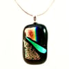 Multi Coloured Shimmering Dichroic Glass Pendant