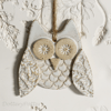 Ceramic owl hanging decoration Pottery owl ceramic bird 