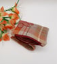 Check clutch bag with clip on handle and flower applique.  - Image 5