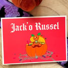 Hallowed Hounds- Jack o' Russel Halloween A6 Postcard