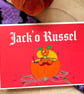 Hallowed Hounds- Jack o' Russel Halloween A6 Postcard - Image 1
