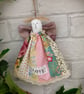Primitive fabric angel, Christmas angel, hanging decorations, patchwork angel - Image 3