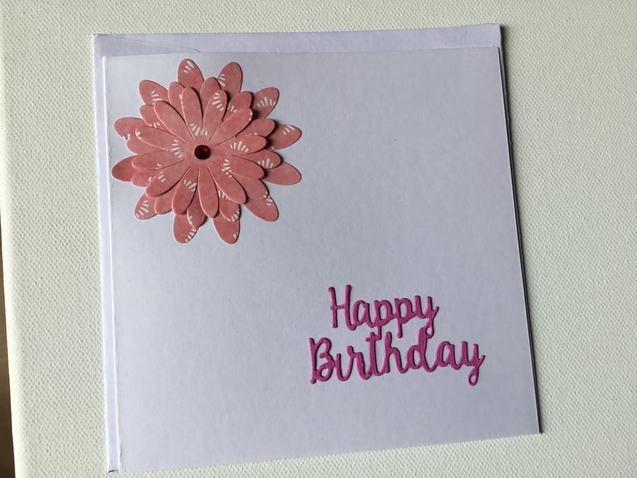 Birthday card. Flower Birthday card. Handmade Flower. CC743