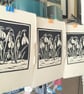 Lino Print - "Small Snowdrops" - Image 5