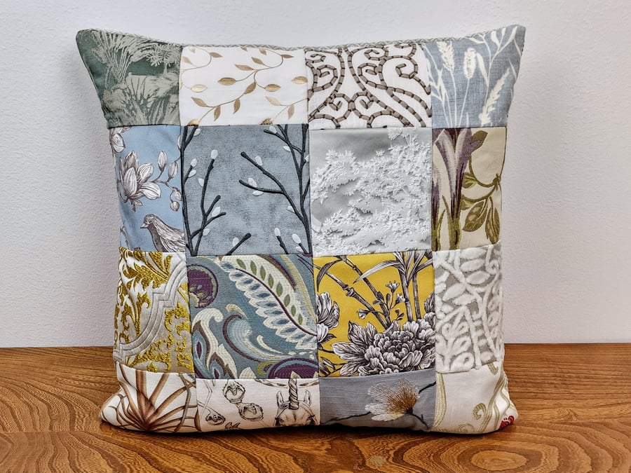 Handmade 48cm x 48cm patchwork cushion cover 