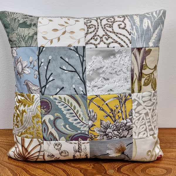 Handmade 48cm x 48cm patchwork cushion cover 