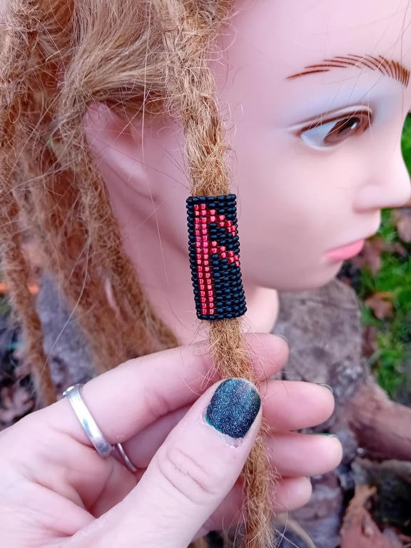 Ansuz knowledge viking rune beaded dreadlock bead