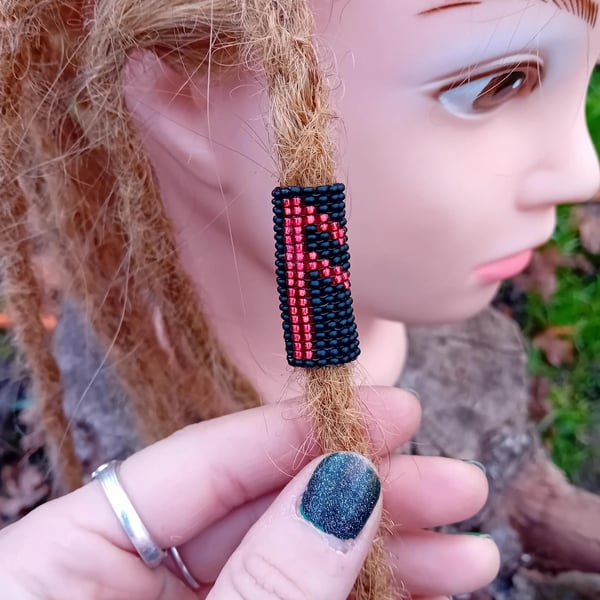 Ansuz knowledge viking rune beaded dreadlock bead