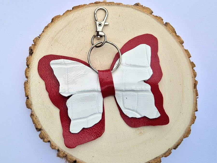 Leather Butterfly Bag Charm