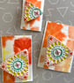 SALE Handmade Ceramic Triangular Spring Mandala brooch - Image 3