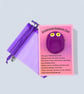 Deep Violet Emotional Support Owl, Pocket Worry Stone Keepsake Gift - Image 3