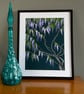 Original screen print 'Wisteria Vine'