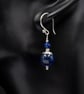 Lapis Lazuli Karen Hill tribe silver gemstone earrings Sagittarius gift - Image 2