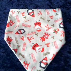 Santa, Penguins, Snowmen & Rudolph Christmas Dribble Bib