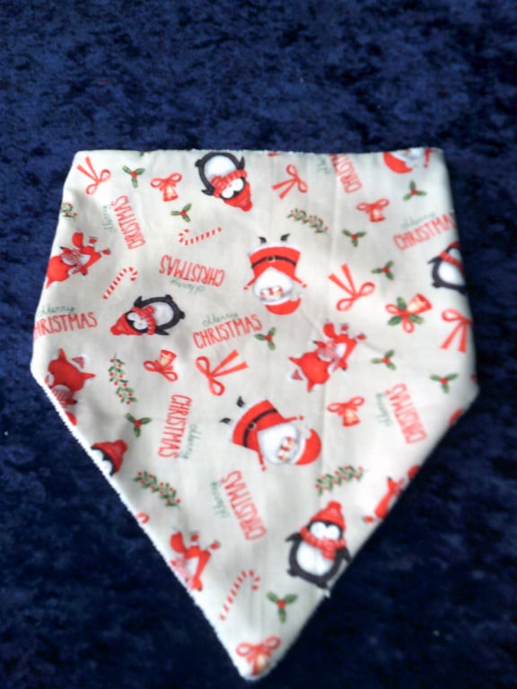 Santa, Penguins, Snowmen & Rudolph Christmas Dribble Bib