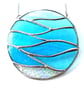 Making Waves Aqua Stained Glass Suncatcher Handmade Ring Sea - Image 5
