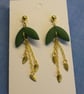 Leaf Chain Drop Earrings - Image 1