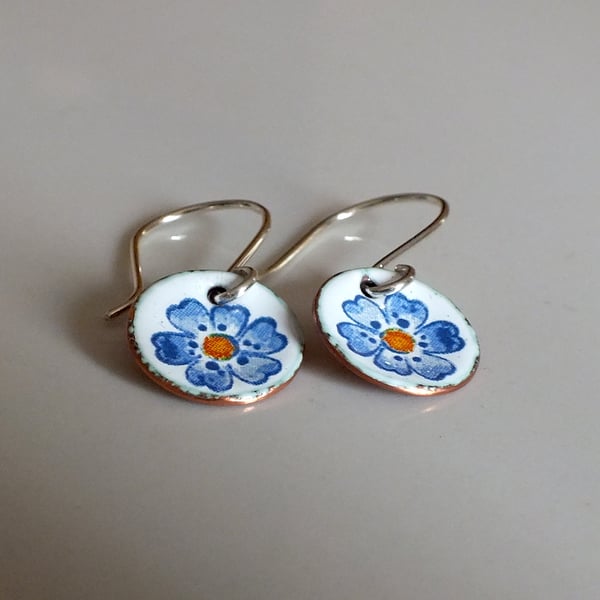 Blue flowers earrings