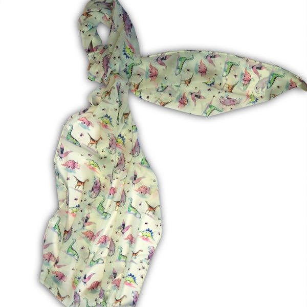 Large Dinosaur Chiffon Scarf, Woman's Scarf, Spring Summer Autumn Scarf