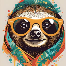A4 Sloth in Sunglasses Print