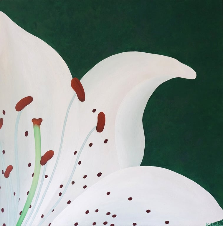 White Lily Original Acrylic Painting