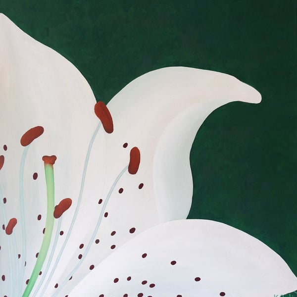 White Lily Original Acrylic Painting