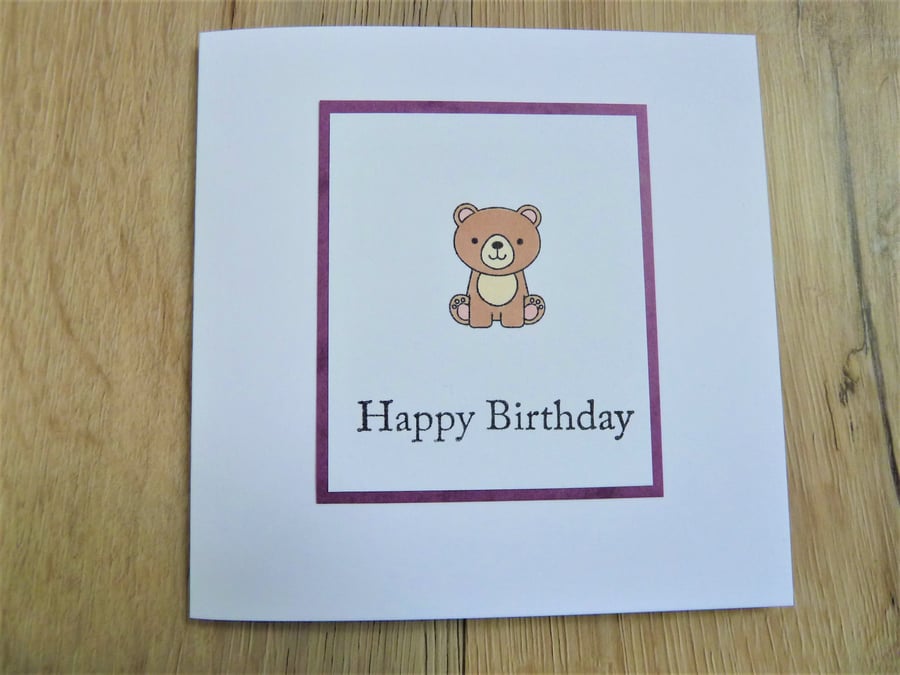 happy birthday card, bear