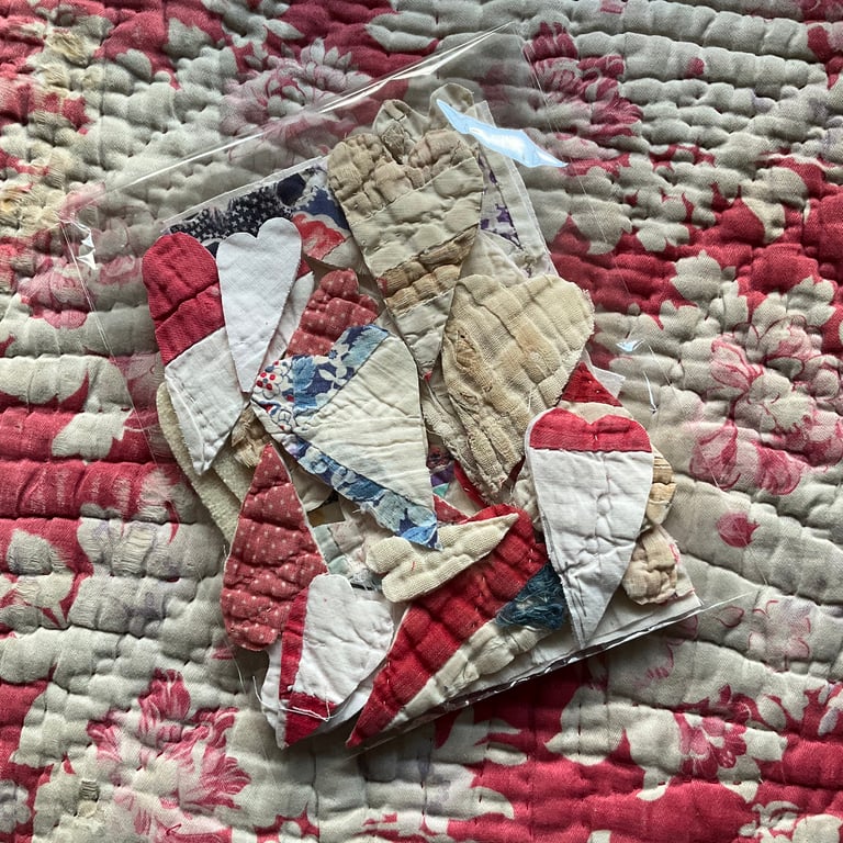 Vintage quilt hearts pack