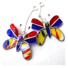 Bright Butterfly Suncatcher Stained Glass Handmade 