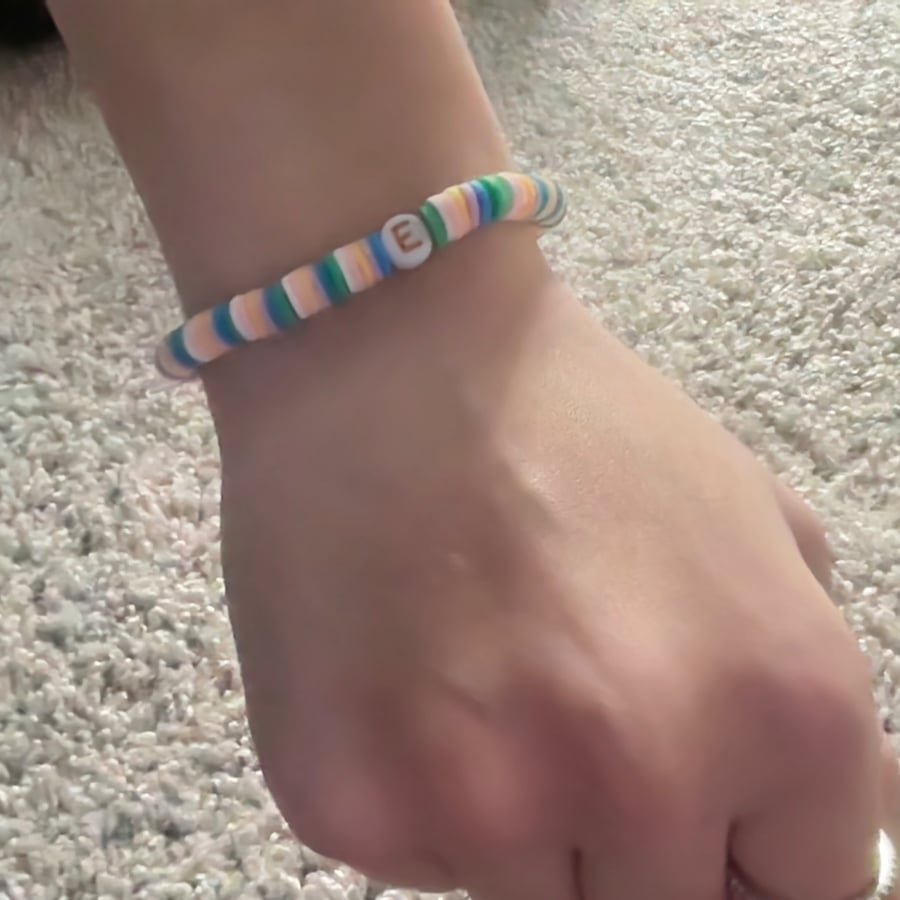 Letter E colourful bracelet