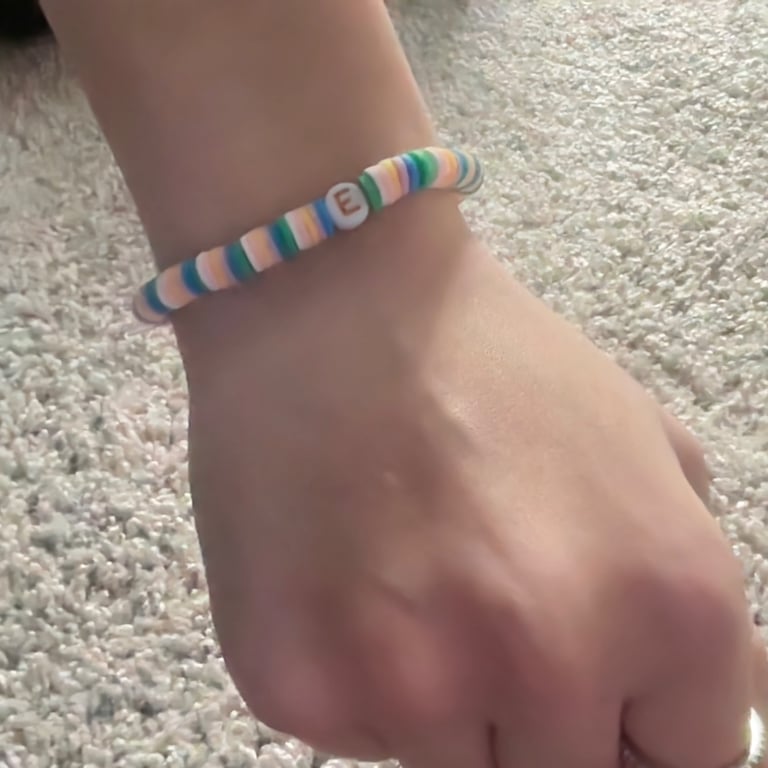 Letter E colourful bracelet