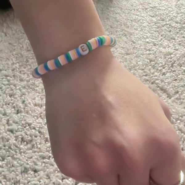 Letter E colourful bracelet