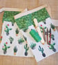 Garden apron gift set: cacti green