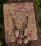 Copper Earrings with Rhodonite 