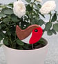 Clay robin decoration, plant pot decoration, gift for indoor gardeners  - Image 2