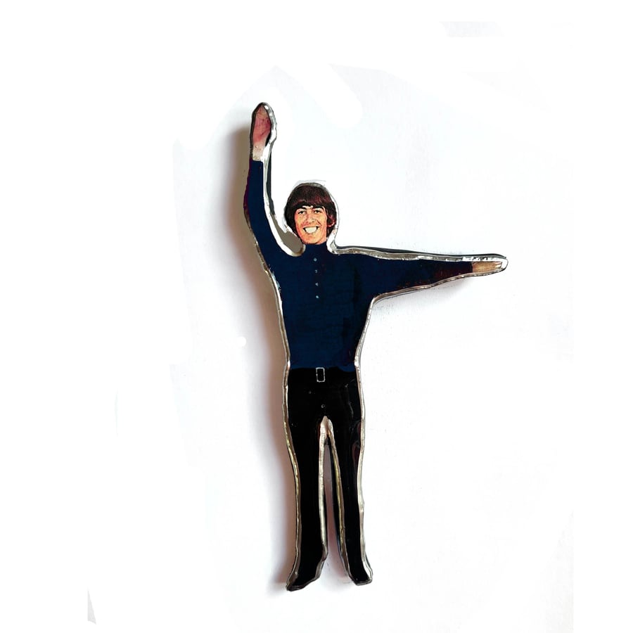 Sixties Era George Harrison Figure Beatles Statement Brooch by EllyMental