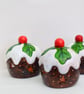 Hand-Painted Christmas Pudding Tea Light Holder -Ceramic Christmas Candle Holder - Image 2
