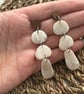 Elegant Neutral Polymer Clay Dangle Earrings with Walnut Studs - Image 2